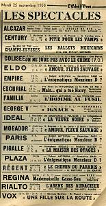 ORAN A L AFFICHE DES CINEMAS 1956